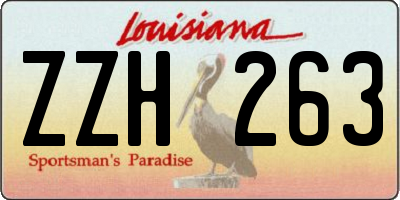 LA license plate ZZH263