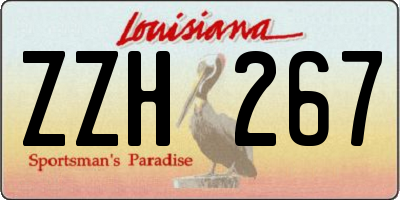 LA license plate ZZH267