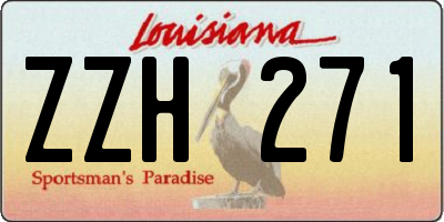 LA license plate ZZH271