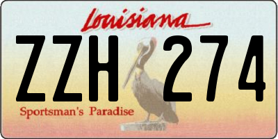 LA license plate ZZH274