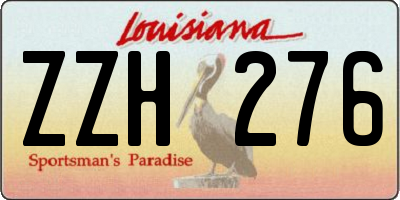 LA license plate ZZH276