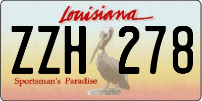 LA license plate ZZH278