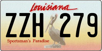 LA license plate ZZH279