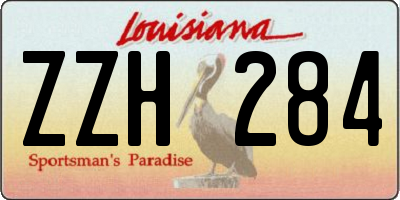 LA license plate ZZH284