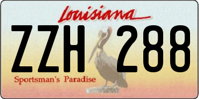 LA license plate ZZH288