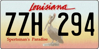 LA license plate ZZH294