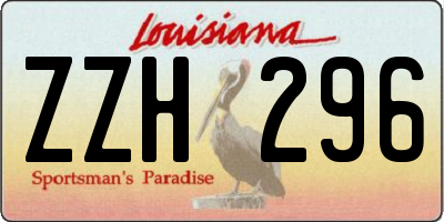 LA license plate ZZH296