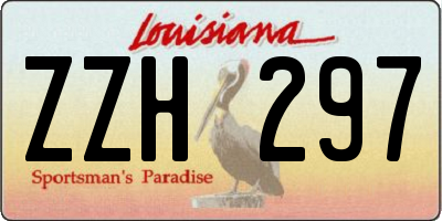 LA license plate ZZH297