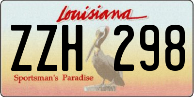 LA license plate ZZH298