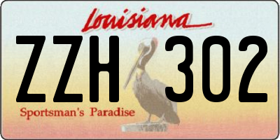 LA license plate ZZH302