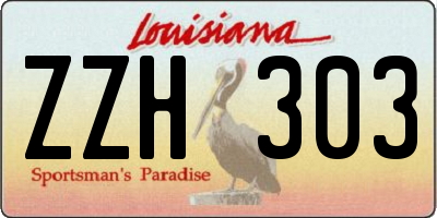 LA license plate ZZH303