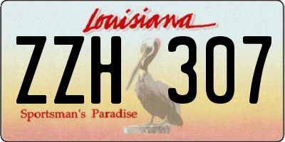 LA license plate ZZH307