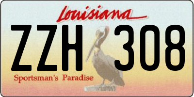 LA license plate ZZH308