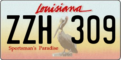 LA license plate ZZH309