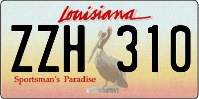 LA license plate ZZH310