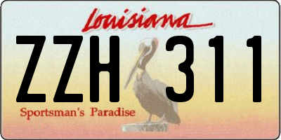 LA license plate ZZH311