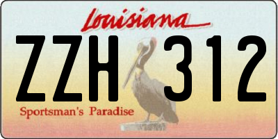 LA license plate ZZH312