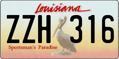 LA license plate ZZH316