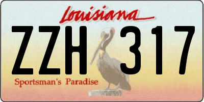 LA license plate ZZH317