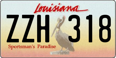 LA license plate ZZH318