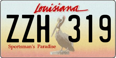 LA license plate ZZH319