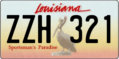 LA license plate ZZH321