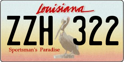 LA license plate ZZH322