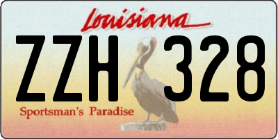 LA license plate ZZH328