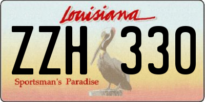 LA license plate ZZH330