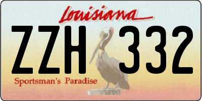 LA license plate ZZH332