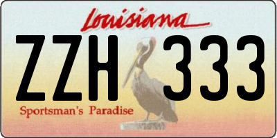 LA license plate ZZH333