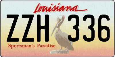 LA license plate ZZH336