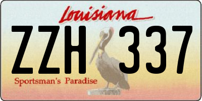 LA license plate ZZH337