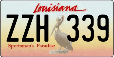 LA license plate ZZH339