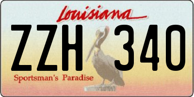 LA license plate ZZH340