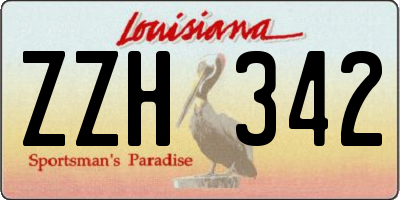 LA license plate ZZH342