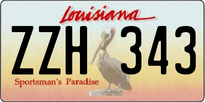 LA license plate ZZH343