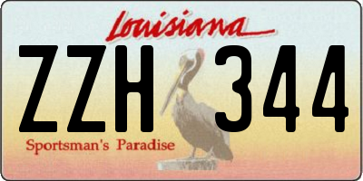 LA license plate ZZH344