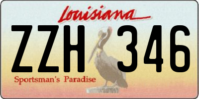 LA license plate ZZH346