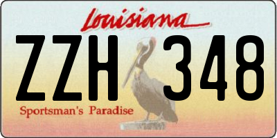 LA license plate ZZH348