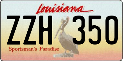 LA license plate ZZH350