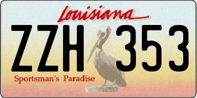 LA license plate ZZH353