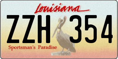 LA license plate ZZH354