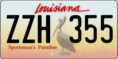 LA license plate ZZH355