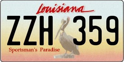 LA license plate ZZH359