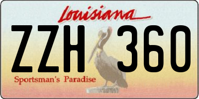 LA license plate ZZH360