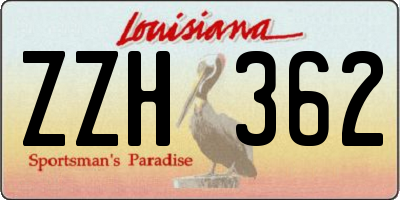 LA license plate ZZH362