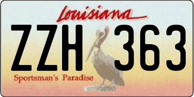 LA license plate ZZH363