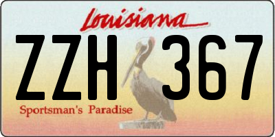 LA license plate ZZH367