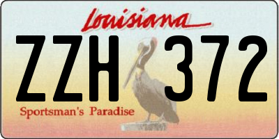 LA license plate ZZH372